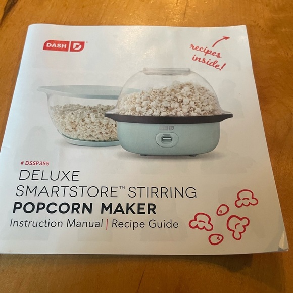 Dash 6qt Smartstore stirring popcorn maker Aqua pre-owned w/ book - Picture 5 of 6